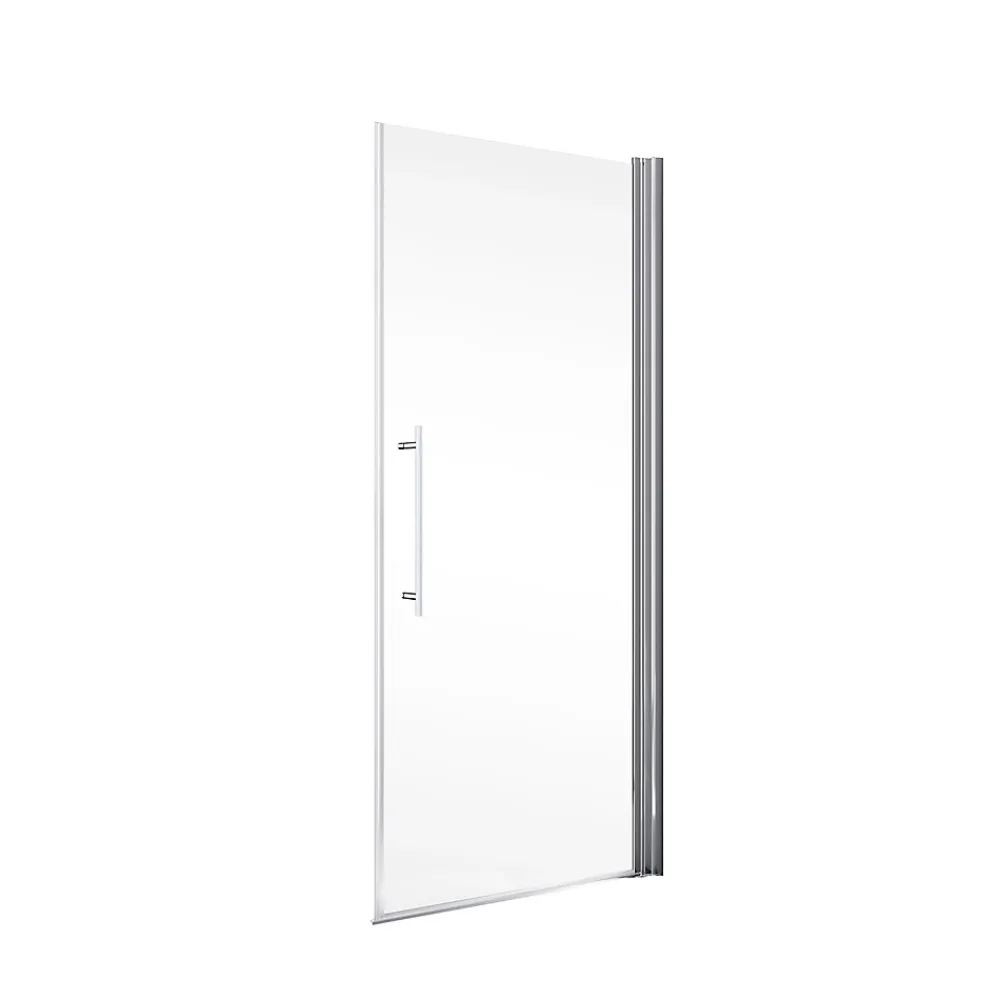 Schulte Porte de douche pivotante l.70 x H.192 cm, verre transparent anticalcaire, profilé chromé, NewStyle