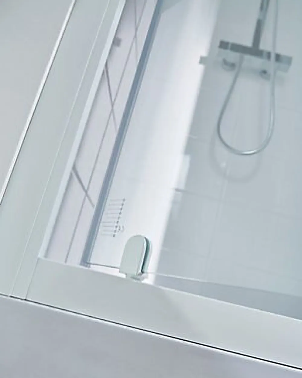 Porte De Douche|Cooke & Lewis Porte de douche pivotante Onega sérigraphié 90 cm