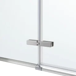 GoodHome Porte de douche pivotante Ezili transparent alu brossé 90 cm