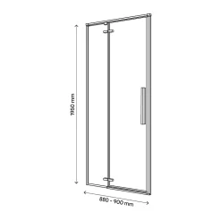 GoodHome Porte de douche pivotante Ezili transparent alu brossé 90 cm