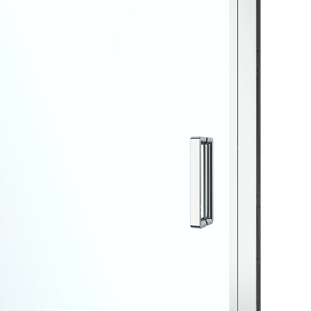 GoodHome Porte de douche pivotante l.90 x H.195 cm, verre transparent, profilés alu chrome, Ledava