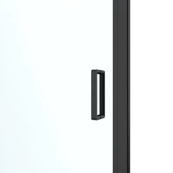 GoodHome Porte de douche pivotante l.80 x H.195 cm, verre transparent, profilés alu noir, Ledava