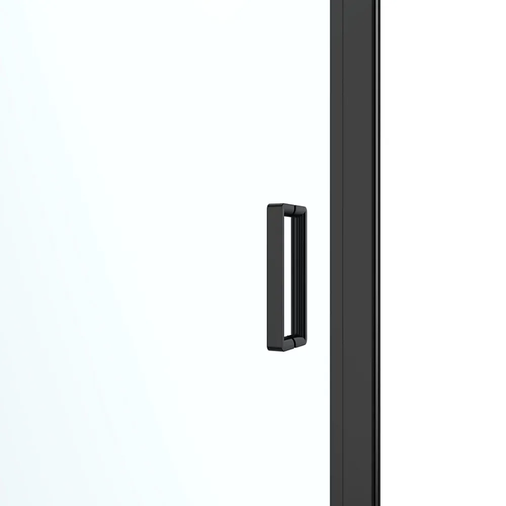 GoodHome Porte de douche pivotante l.80 x H.195 cm, verre transparent, profilés alu noir, Ledava