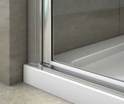 AICA Sanitaire Porte de douche pivotante 90x180cm en 6mm verre anticalcaire porte de douche Hauteur 180cm Installation en niche