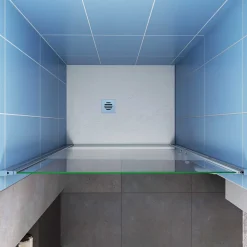 AICA Sanitaire Porte de Douche Pivotante 70x185cm en 6mm verre bande central Dépoli et Anticalcaire - Installation à gauche en niche