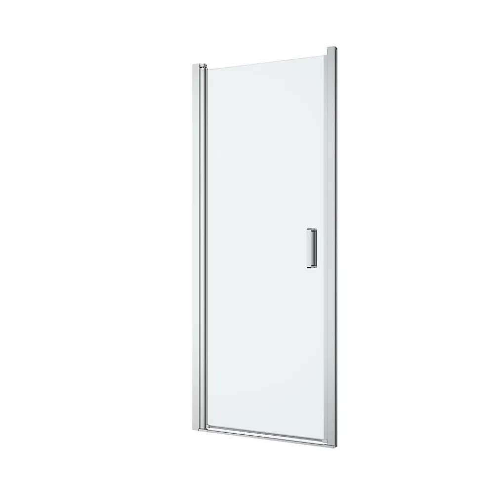 Porte De Douche|GoodHome Porte de douche pivotante l.80 x H.195 cm, verre transparent, profilés alu chrome, Ledava