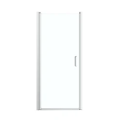 Porte De Douche|GoodHome Porte de douche pivotante l.80 x H.195 cm, verre transparent, profilés alu chrome, Ledava