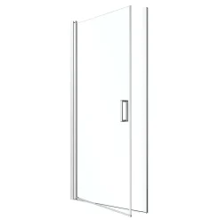 Porte De Douche|GoodHome Porte de douche pivotante l.80 x H.195 cm, verre transparent, profilés alu chrome, Ledava
