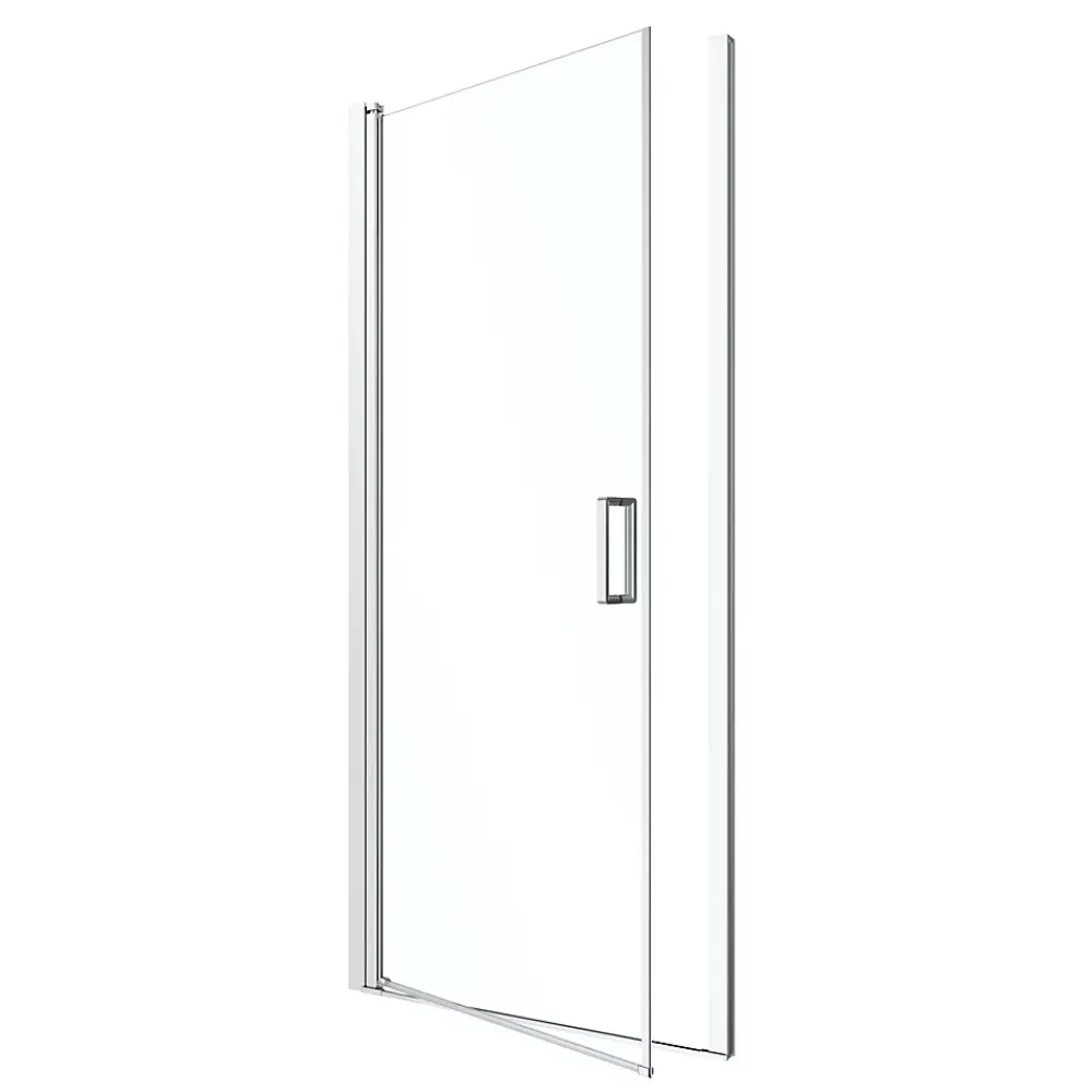 Porte De Douche|GoodHome Porte de douche pivotante l.80 x H.195 cm, verre transparent, profilés alu chrome, Ledava