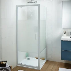 Porte De Douche|Cooke & Lewis Porte de douche pivotante Onega sérigraphié 80 cm