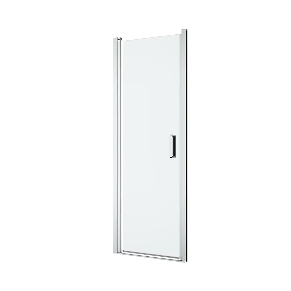 Porte De Douche|GoodHome Porte de douche pivotante l.70 x H.195 cm, verre transparent, profilés alu chrome, Ledava