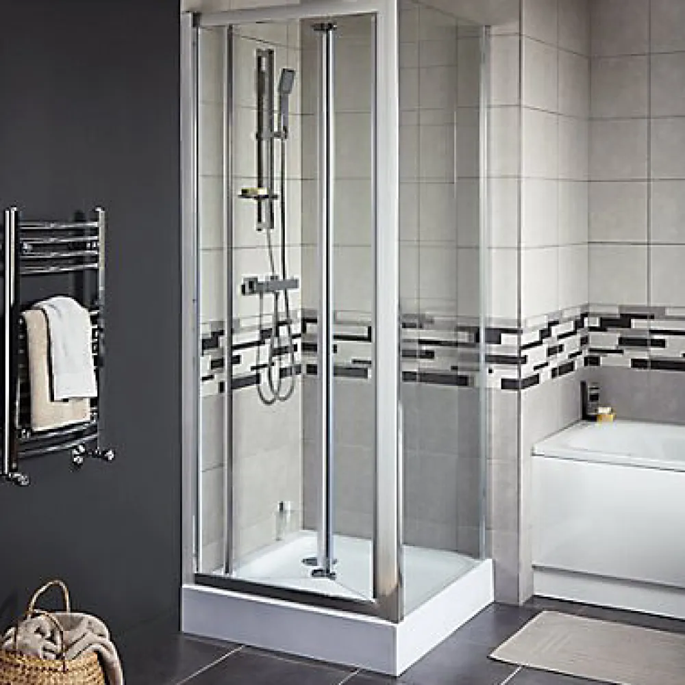 Porte De Douche|Cooke & Lewis Porte de douche pliante Onega transparent 80 cm
