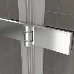 Saniverre Porte de douche pliante EMMY H.195 largeur réglable 112 à 116 cm verre transparent -