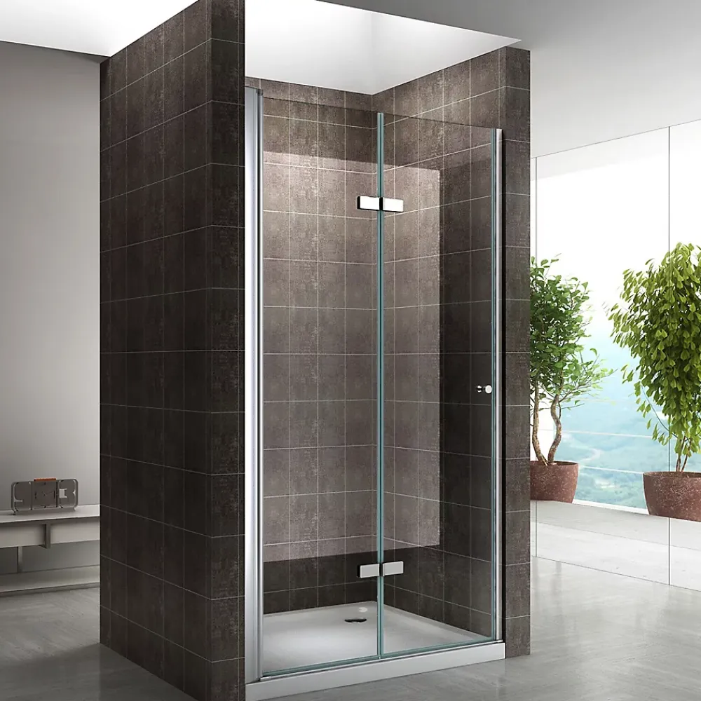 Porte De Douche|Saniverre Porte de douche pliante MONA H.195 - largeur réglable de 76 à 80 cm verre transparent -