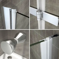 Porte De Douche|Saniverre Porte de douche pliante MONA H.195 - largeur réglable de 76 à 80 cm verre transparent -