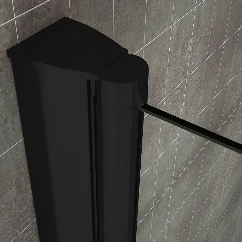Porte De Douche|Saniverre Porte de douche pliante MONABLACK H.195 largeur réglable 92 à 96 cm verre transparent -