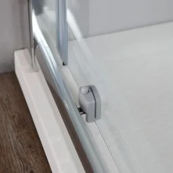 Kiamami Valentina Porte de douche pour niche 130 cm verre clair réversible - new giada