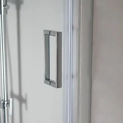 Kiamami Valentina Porte de douche pour niche 130 cm verre clair réversible - new giada