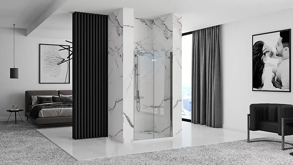 Porte De Douche|Rea Porte De Douche Molier 80 Chrome + Profilé