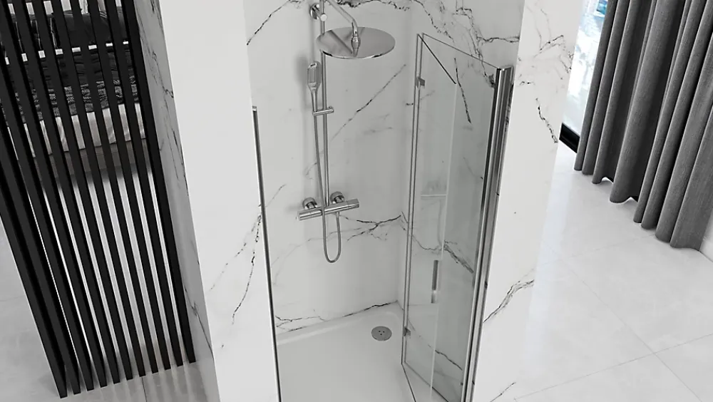 Porte De Douche|Rea Porte De Douche Molier 80 Chrome + Profilé
