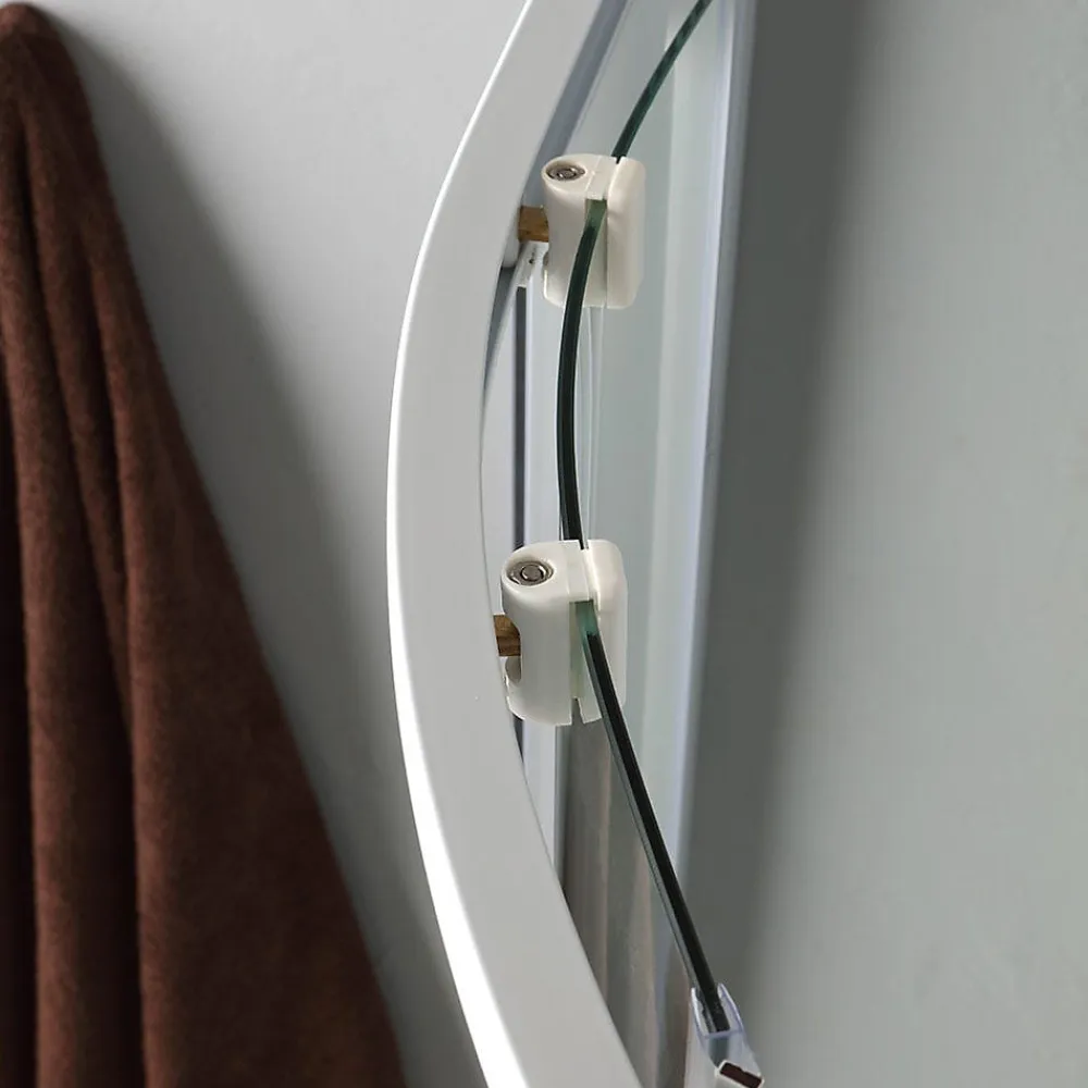 Kiamami Valentina Porte De Douche Semi-Circulaire Avec Profilés Blancs 80X80 Cm - Venere
