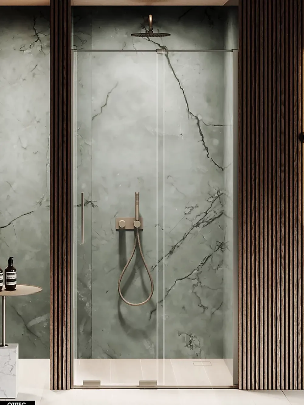 Otitec Porte de Douche Simple - 120 x 200 - GUNMETAL - SMART