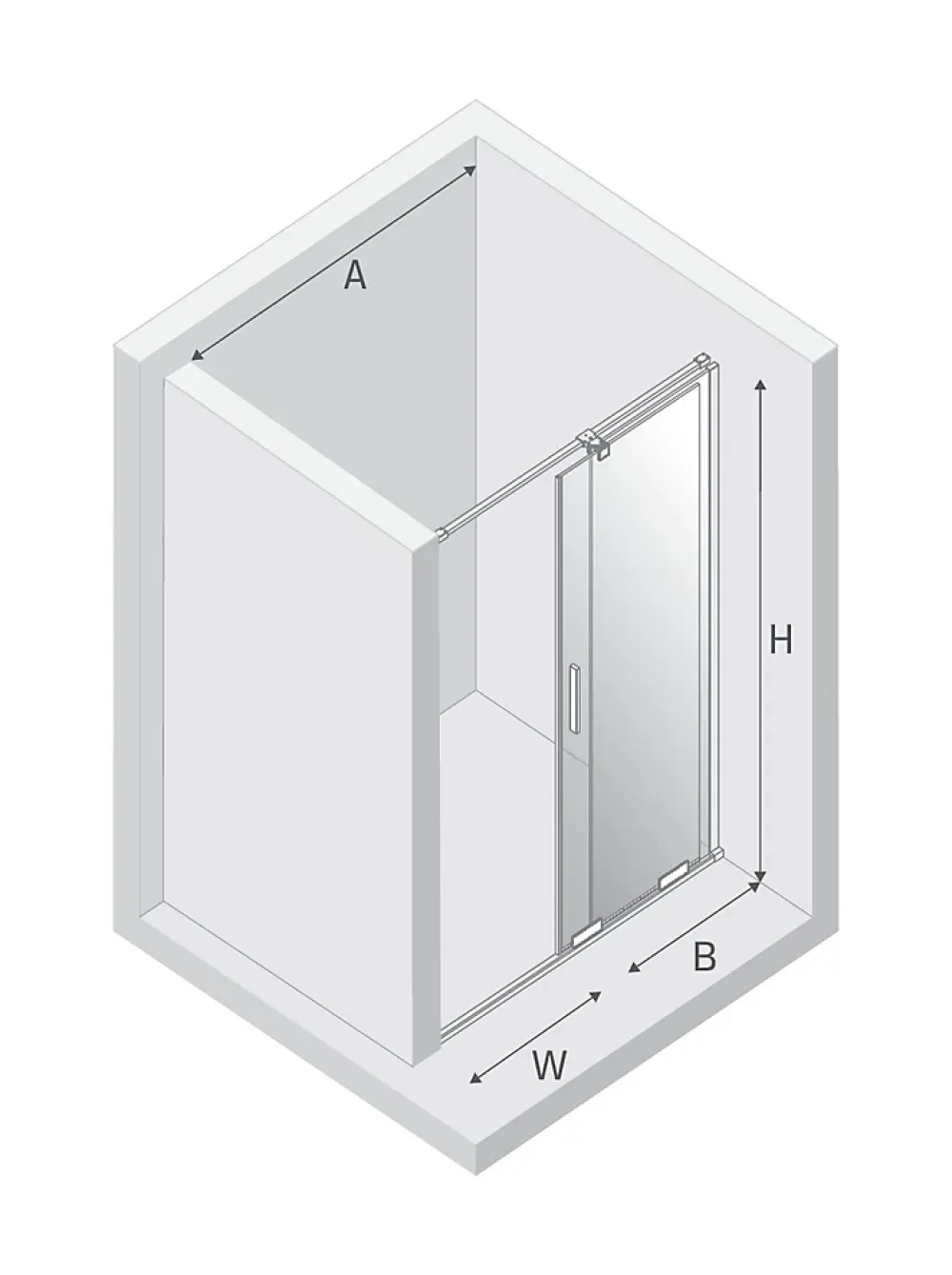 Otitec Porte de Douche Simple - 120 x 200 - GUNMETAL - SMART
