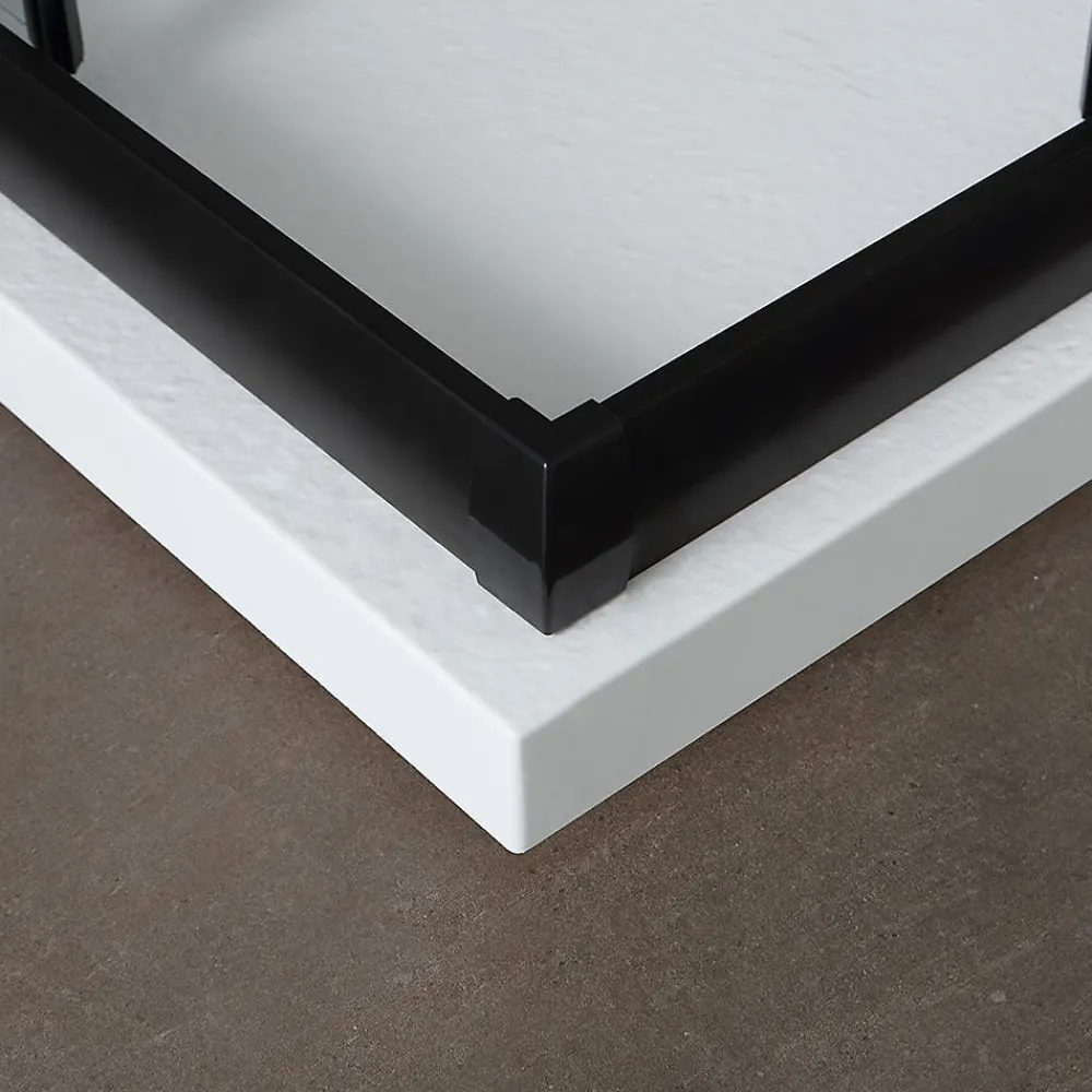 Kiamami Valentina Porte De Douche 80X100 H 190 Profilé Noir Mat Verre Clair - City