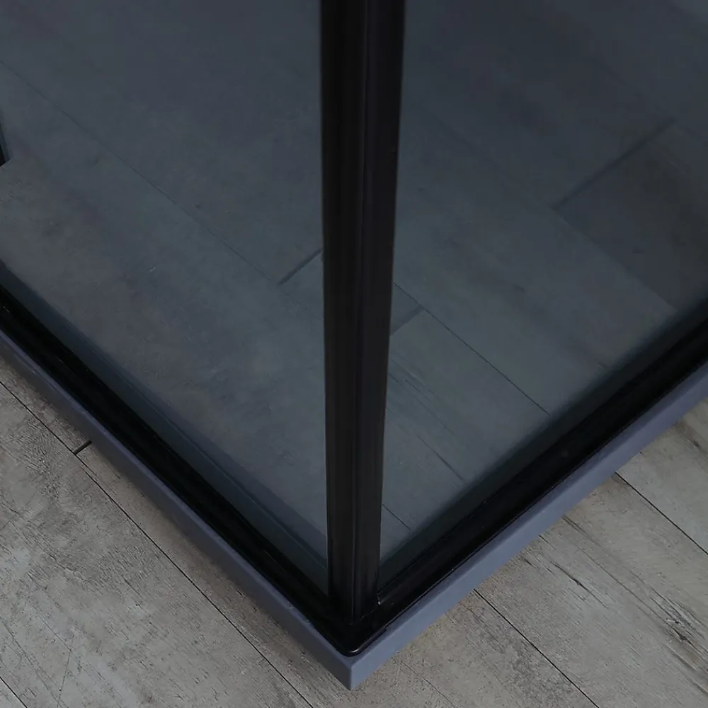 Kiamami Valentina Porte De Douche 80X100 Noire Mate Réversible Avec Deux Portes Battantes En Verre - London