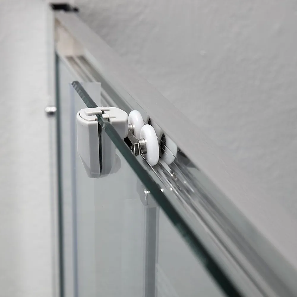 Kiamami Valentina Porte De Douche 80X80 Transparente Portes Coulissantes Profilés Chromés - Giada