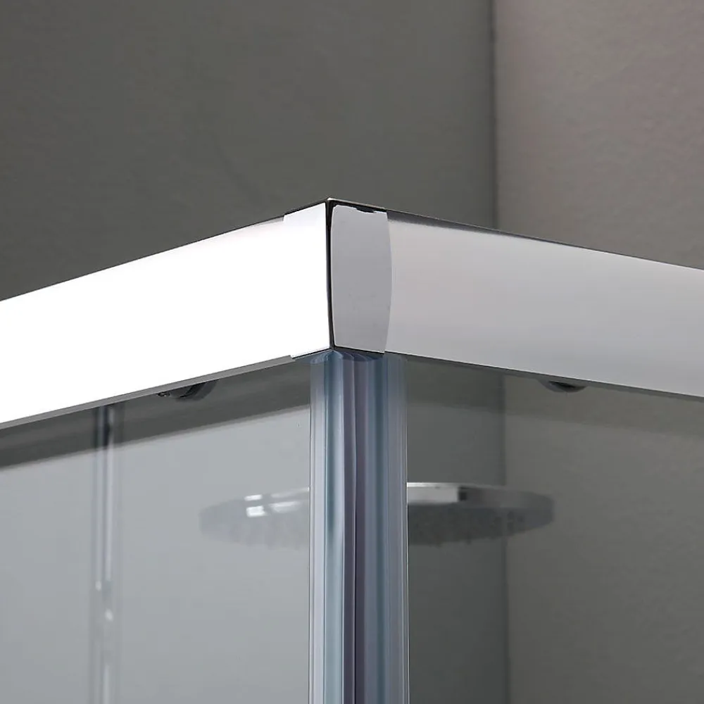 Kiamami Valentina Porte De Douche 80X80 Transparente Portes Coulissantes Profilés Chromés - Giada