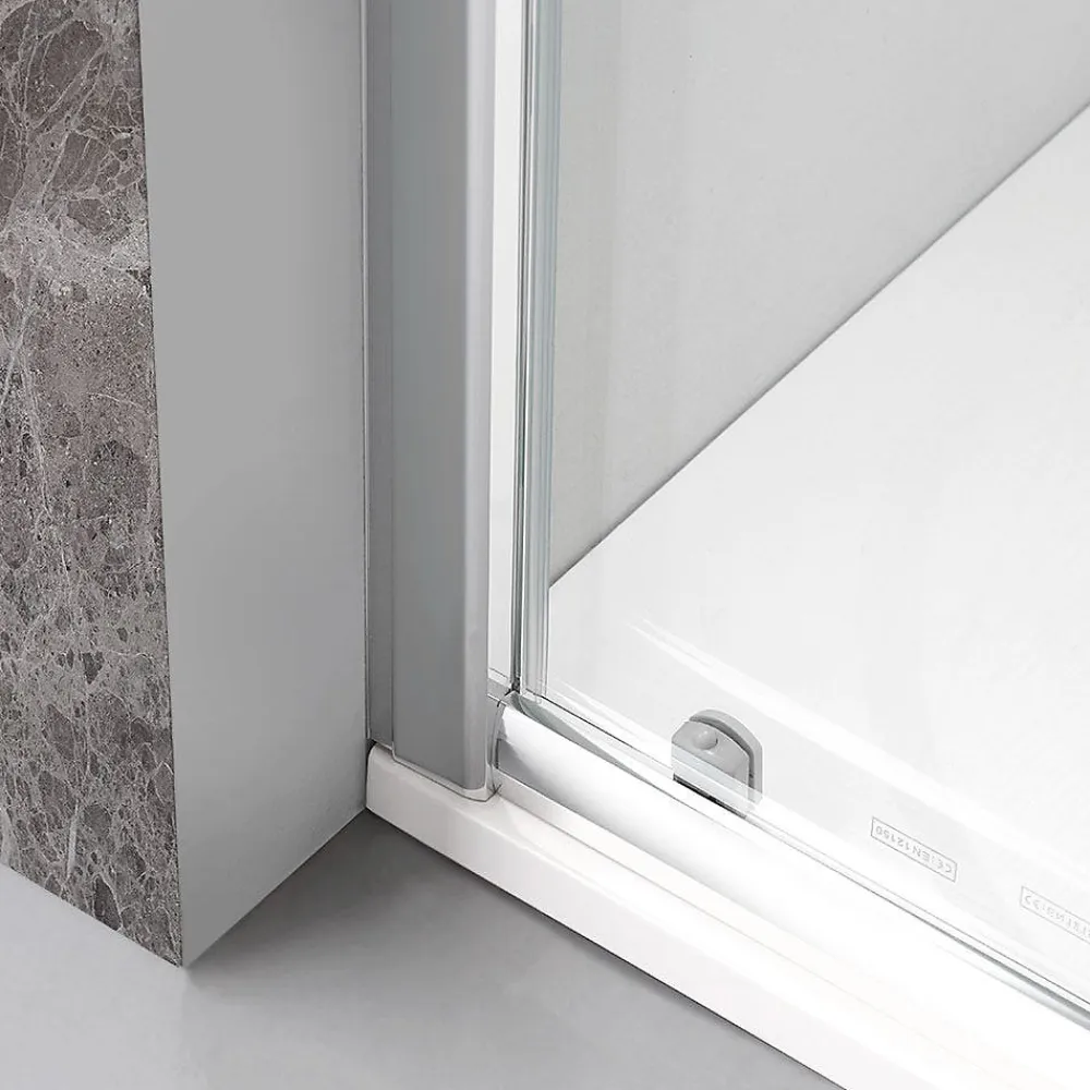 Kiamami Valentina Porte De Douche 80X80 Transparente Portes Coulissantes Profilés Chromés - Giada