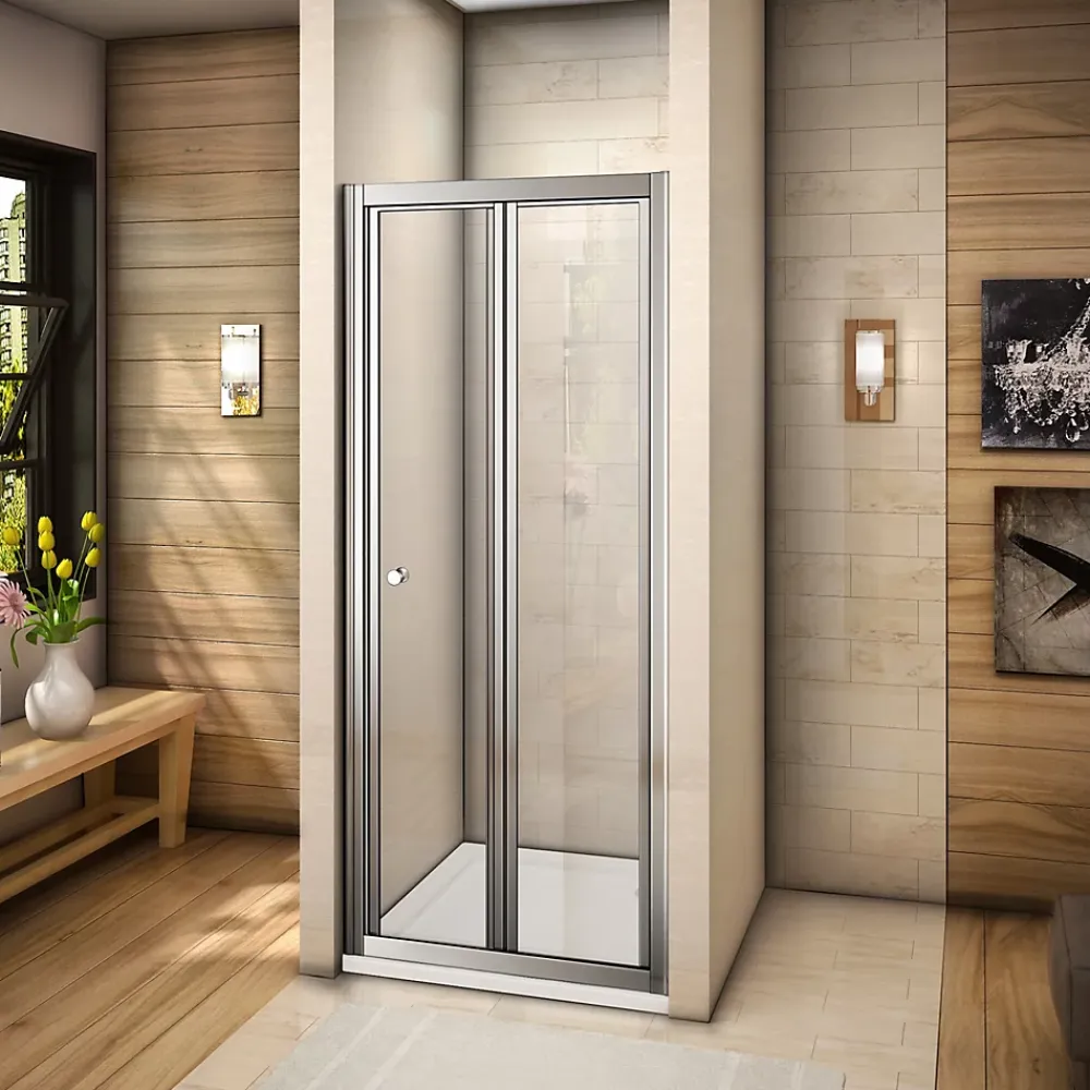 Porte De Douche|AICA Sanitaire Porte de douche 80x185cm en verre trempé porte de douche pliante vers l'intérieur installation en niche