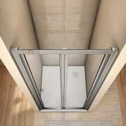 Porte De Douche|AICA Sanitaire Porte de douche 80x185cm en verre trempé porte de douche pliante vers l'intérieur installation en niche