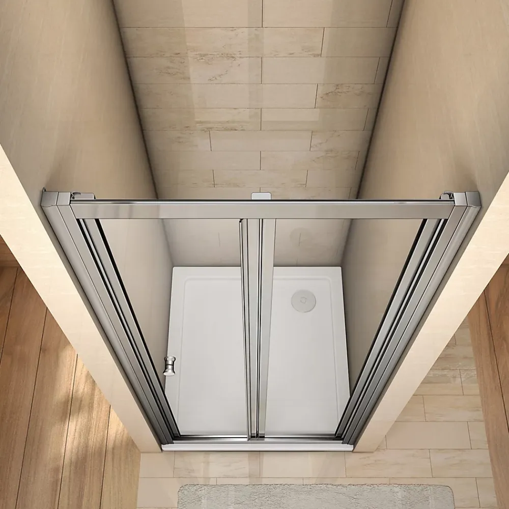 Porte De Douche|AICA Sanitaire Porte de douche 80x185cm en verre trempé porte de douche pliante vers l'intérieur installation en niche