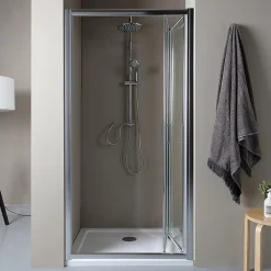 Porte De Douche|Kiamami Valentina Porte-niche pour douche avec 2 portes à ouverture à livre de 85cm - soffio