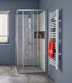 Cooke & Lewis Portes de douche angle droit Onega transparent 90 x 90 cm