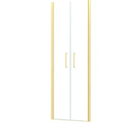 Galedo Portes de douche battantes 80 x 200 cm, profilés doré brossé, Saloon