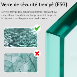 Schulte Portes de douche battantes en niche 90 x 200 cm, verre anticalcaire, profilé noir mat, Impériale Trend 2.0