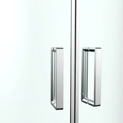 GoodHome Portes de douche coulissantes accès d'angle quart de cercle l.90 x L.90 x H.195 cm, verre transparent, profilés alu chrome, Ledava
