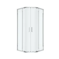 GoodHome Portes de douche coulissantes accès d'angle quart de cercle l.90 x L.90 x H.195 cm, verre transparent, profilés alu chrome, Ledava