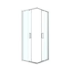 Porte De Douche|GoodHome Portes de douche coulissantes accès d'angle l.90 x L.90 x H.195 cm, verre transparent, profilés alu chrome, Ledava