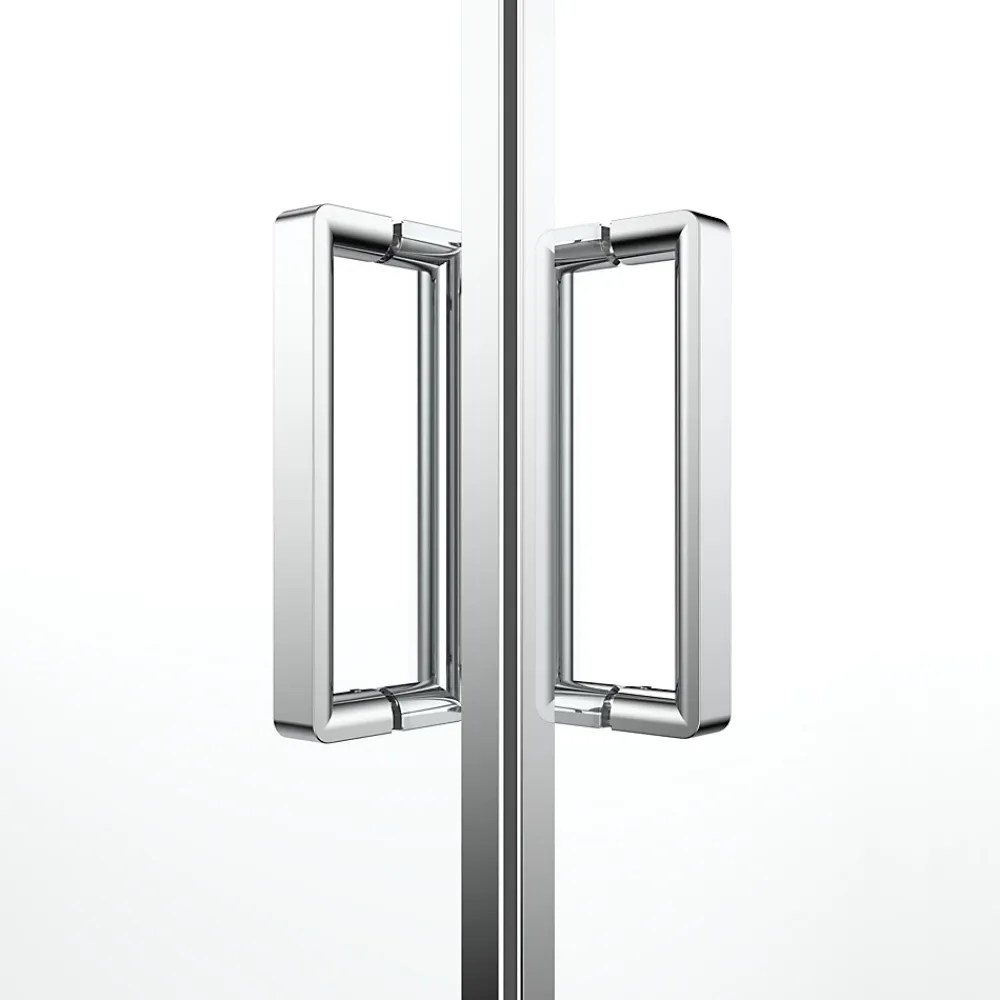 Porte De Douche|GoodHome Portes de douche coulissantes accès d'angle l.90 x L.90 x H.195 cm, verre transparent, profilés alu chrome, Ledava