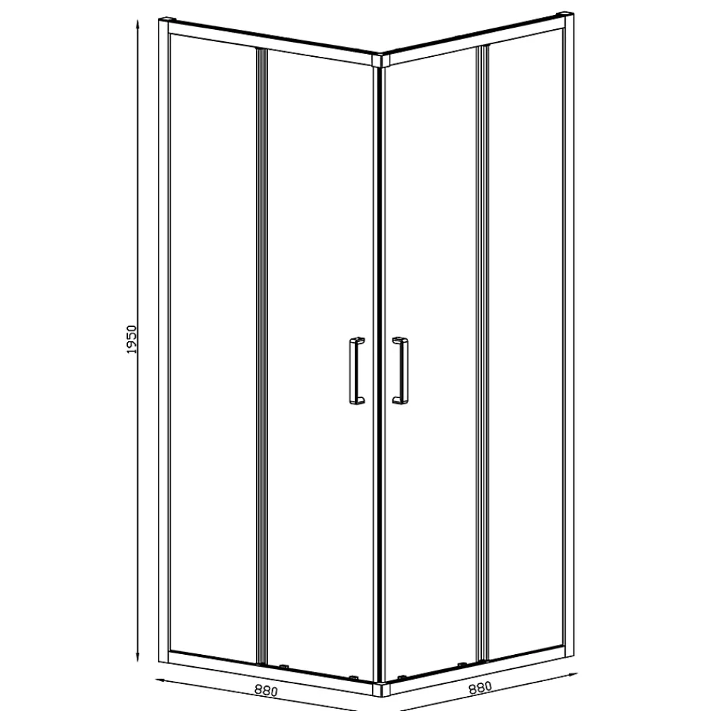 Porte De Douche|GoodHome Portes de douche coulissantes accès d'angle l.90 x L.90 x H.195 cm, verre transparent, profilés alu chrome, Ledava