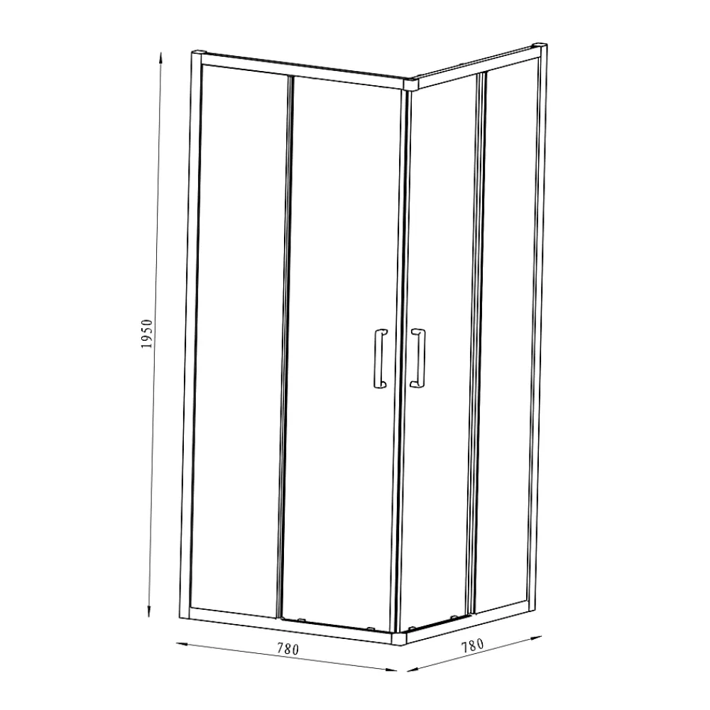 Porte De Douche|GoodHome Portes de douche coulissantes accès d'angle l.80 x L.80 x H.195 cm, verre transparent, profilés alu chrome, Ledava