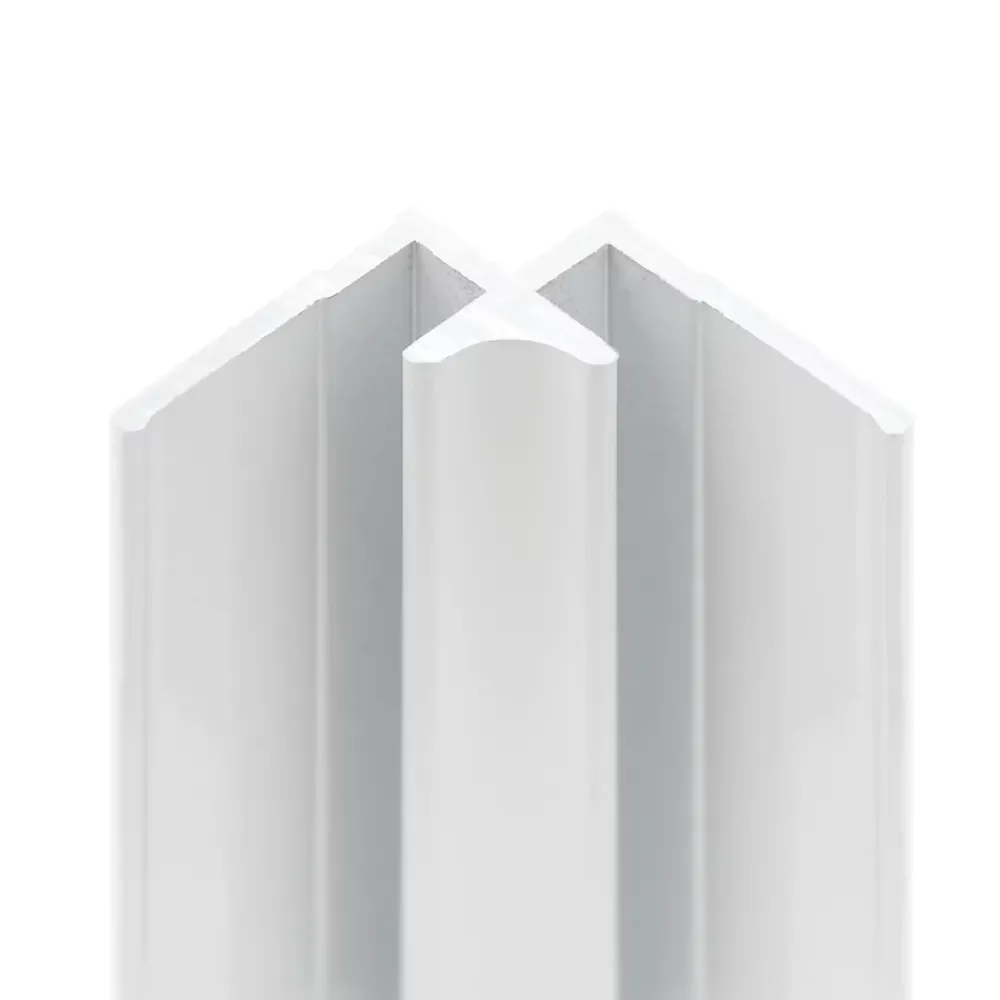 Panneau Mural De Salle De Bains|Schulte Profilé d'angle intérieur H.255 x 2,3 cm, aluminium, blanc brillant, Deco Design