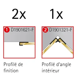 Panneau Mural De Salle De Bains|Schulte Profilé de finition + 1 profilé d'angle intérieur pour Panneau mural Décodesign, anthracite vendu par 2