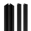 Panneau Mural De Salle De Bains|Schulte Profilé de fintion + 1 profilé d'angle intérieur H.255 x l.2,3 cm, aluminium, noir mat, Deco Design vendu par 2