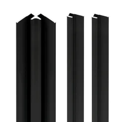 Panneau Mural De Salle De Bains|Schulte Profilé de fintion + 1 profilé d'angle intérieur H.255 x l.2,3 cm, aluminium, noir mat, Deco Design vendu par 2
