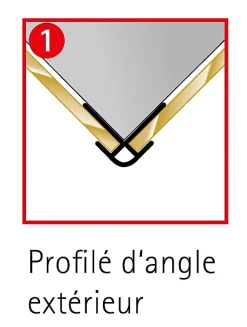 Panneau Mural De Salle De Bains|Schulte Profile d'angle extérieur H.255 x 2,3 cm, aluminium, blanc brillant, Deco Design